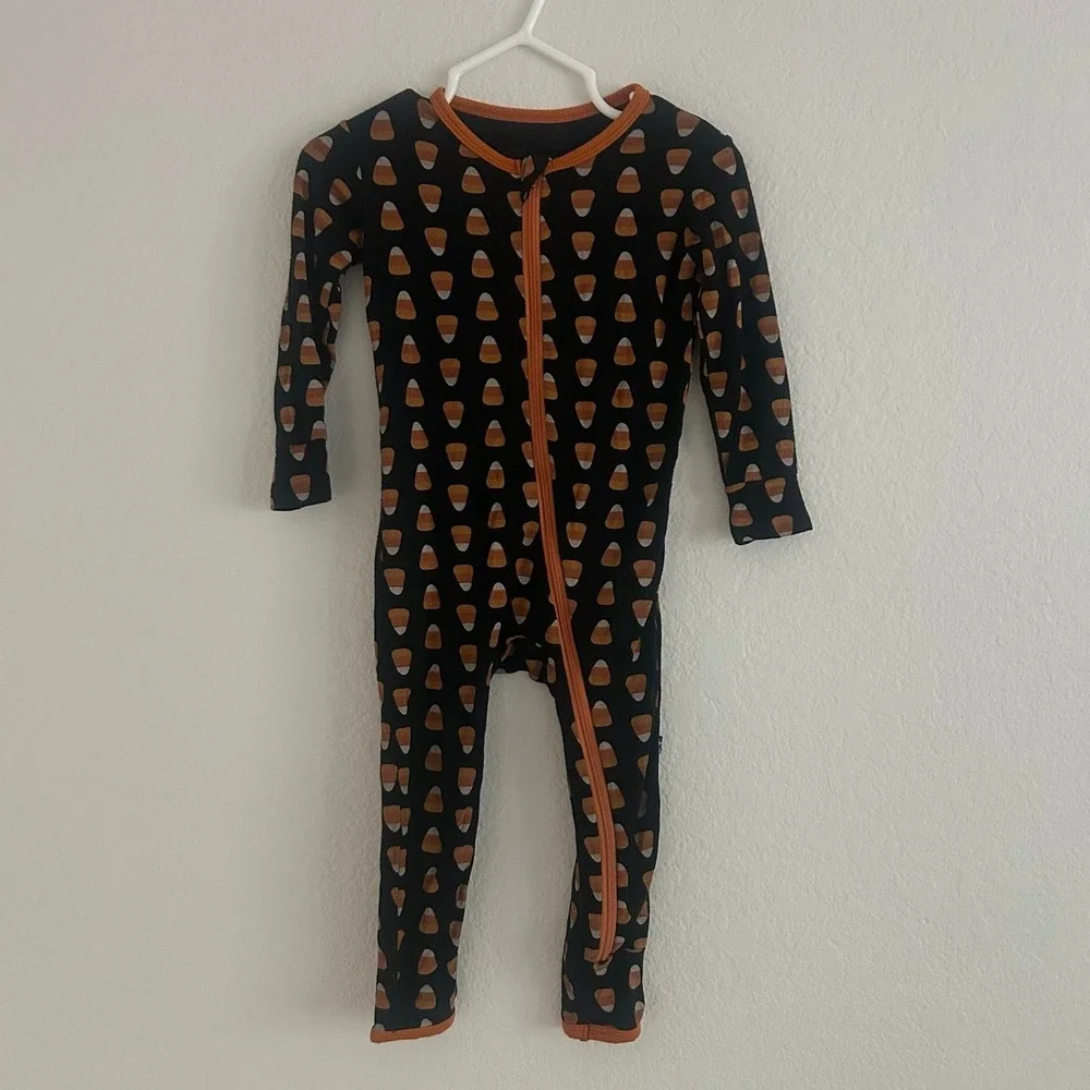Kickee Pants Baby Bamboo Halloween Candy Corn Zippy 12-18 Months